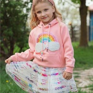 Lola + The Boys HAPPY RAINBOW CANDY HOODIE